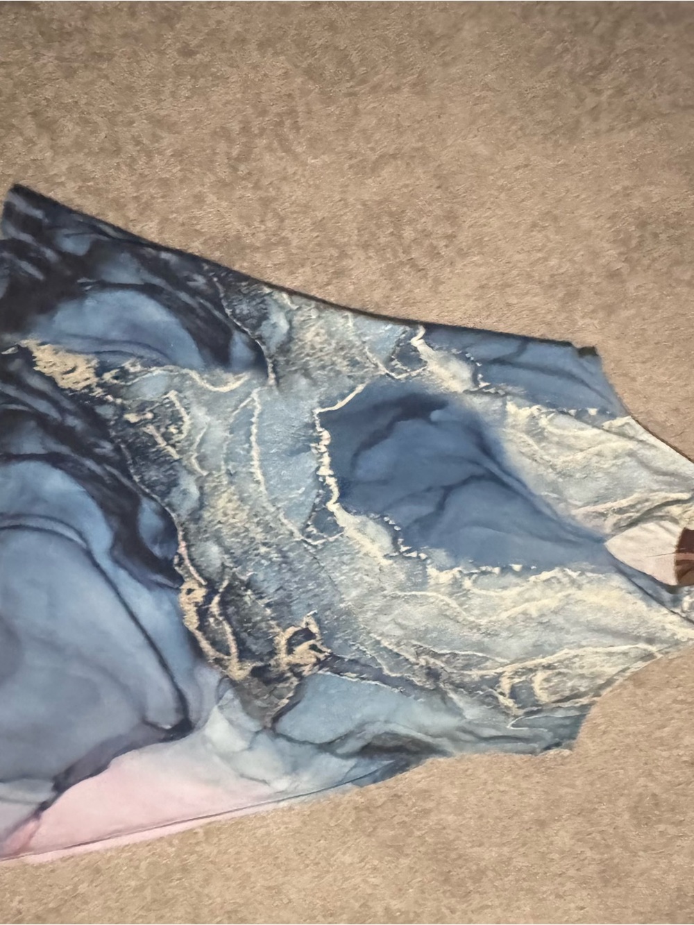 Blue Marble-Print Dress